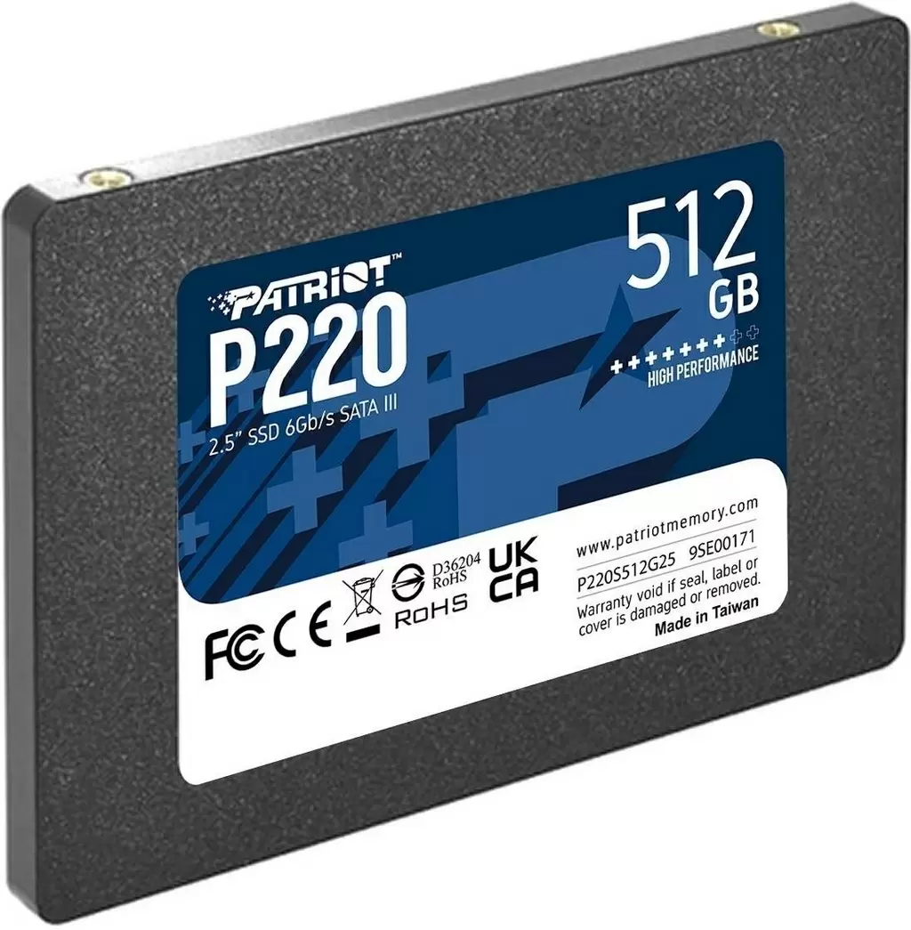 SSD накопитель Patriot P220 2.5" SATA, 512ГБ