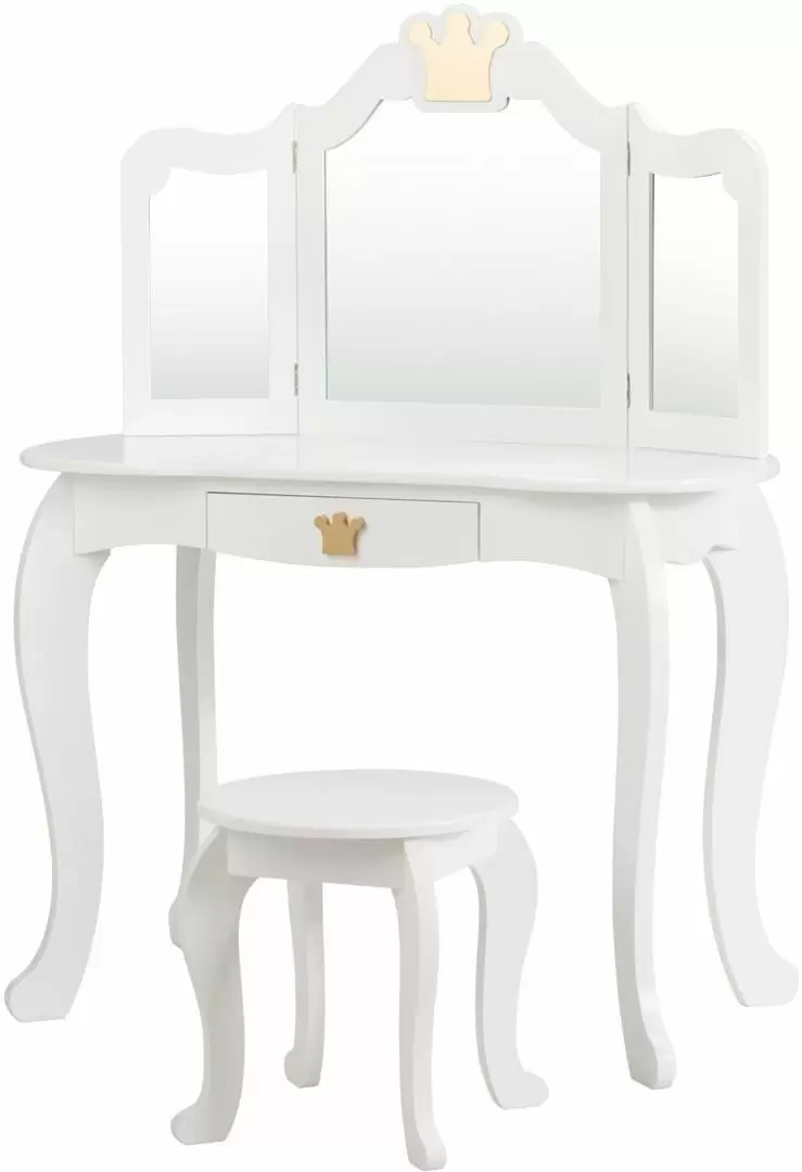 Детский туалетный столик Costway HW65299WH, белый