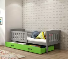 Детская кровать BMS Group Kubus 80x160см, графит/зеленый
