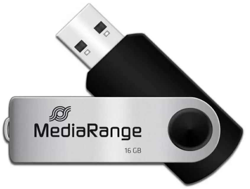 USB-флешка MediaRange MR910 16GB, черный/серебристый