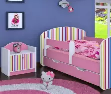 Тумба прикроватная Happy Babies Happy SZN02 Colored Lines, белый/цветной/розовый