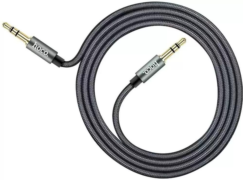 Аудио кабель Hoco UPA03 Noble Sound Metal, серый
