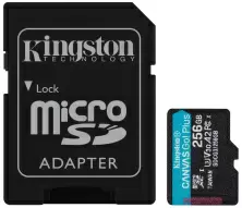 Карта памяти Kingston Canvas Go! Plus microSD Class10 UHS-I U3 (V30), 256GB