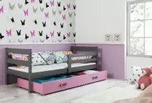 Детская кровать BMS Group Eryk 80x190см, графит/розовый