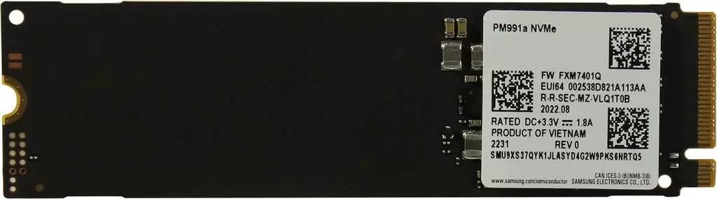 SSD накопитель Samsung PM991a M.2 NVMe, 256GB