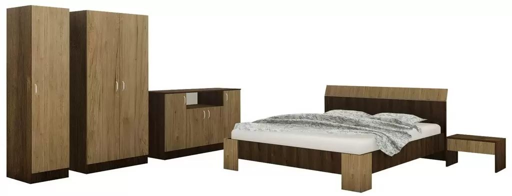 Кровать Haaus Pedro 160x200см, бронзовый дуб/натуральное дерево