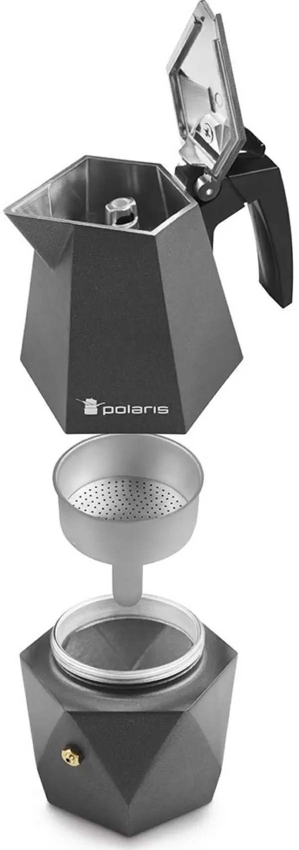 Кофеварка гейзерная Polaris Kontur-4C, серый