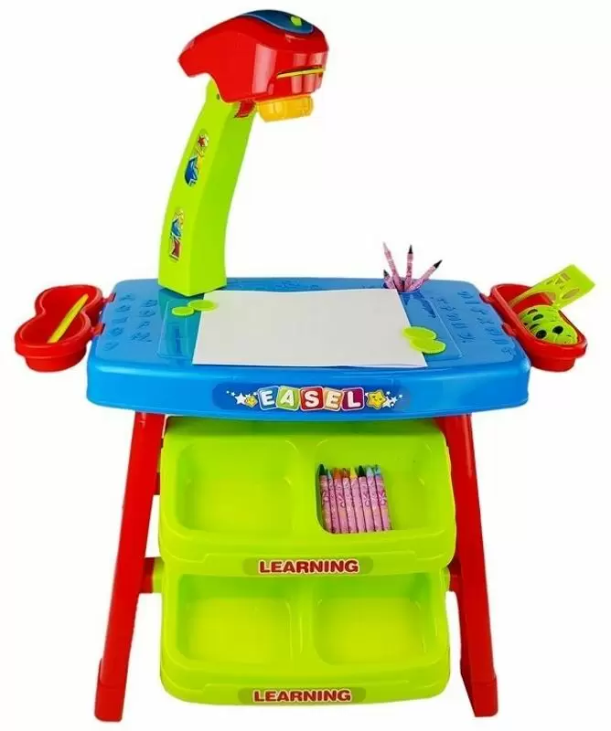 Детский столик с проектором LeanToys My Little Painter, зеленый/синий