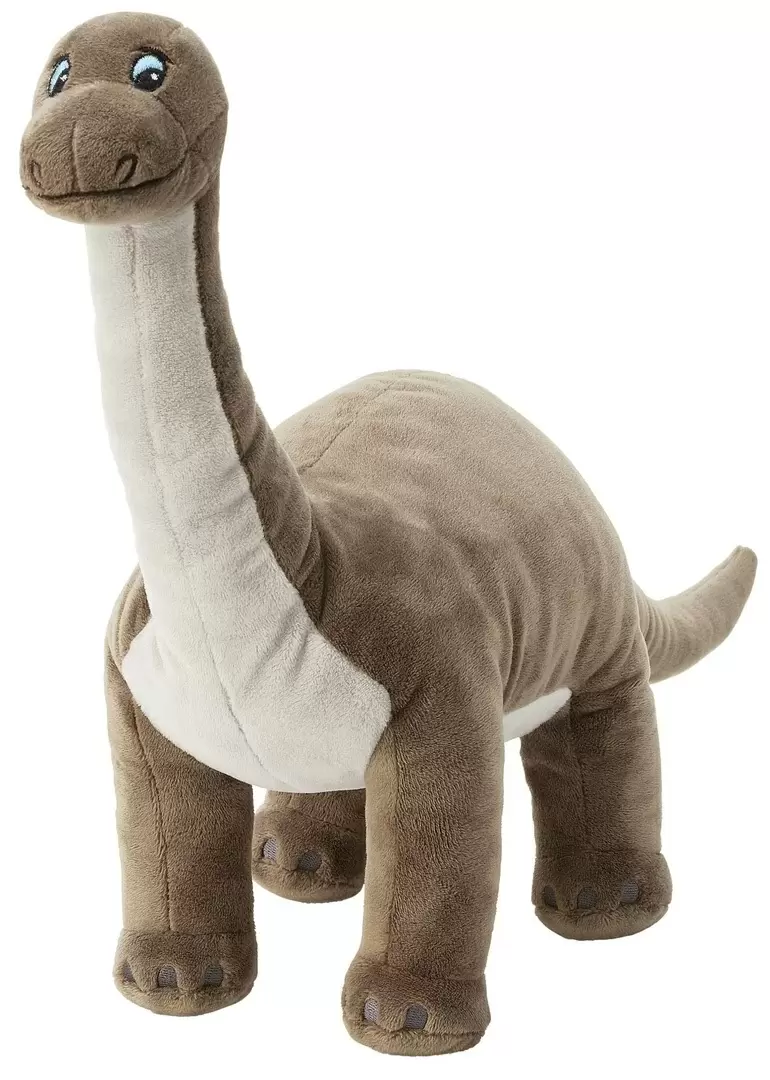 Мягкая игрушка IKEA Jattelik Dinozaur Brontozaur 55см, бежевый/белый