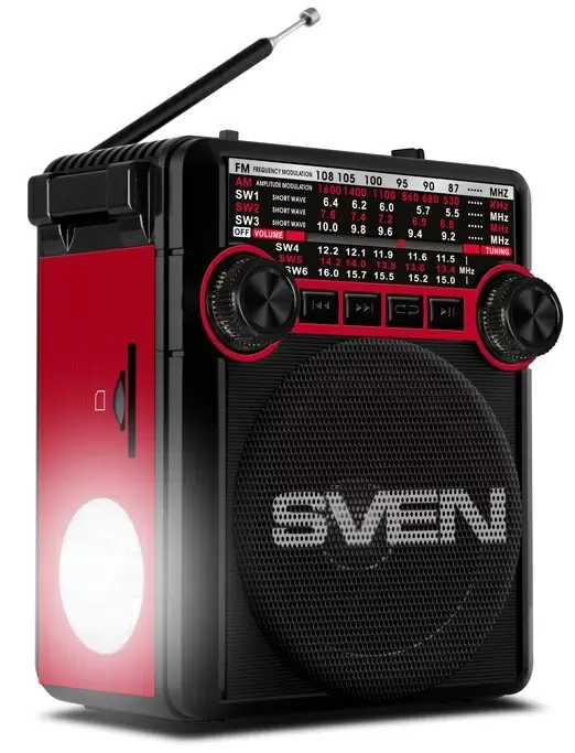 Радиоприемник Sven SRP-355, черный/красный