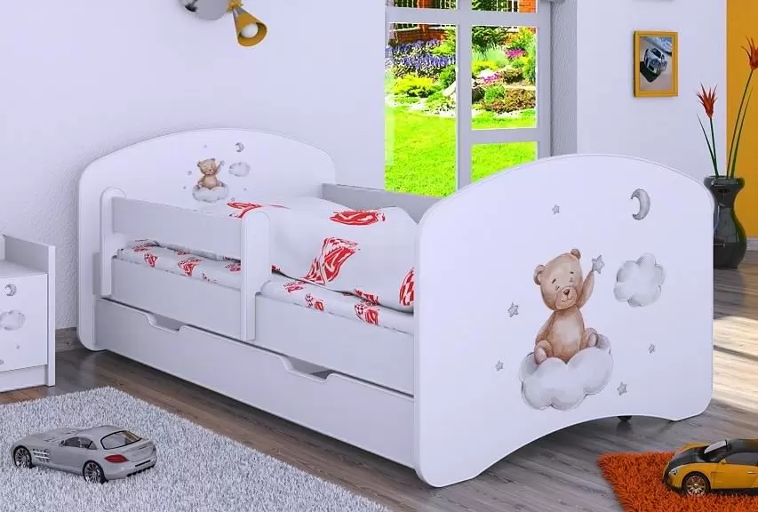 Детская кровать Happy Babies Happy Bear On Cloud L06 90x180см, белый