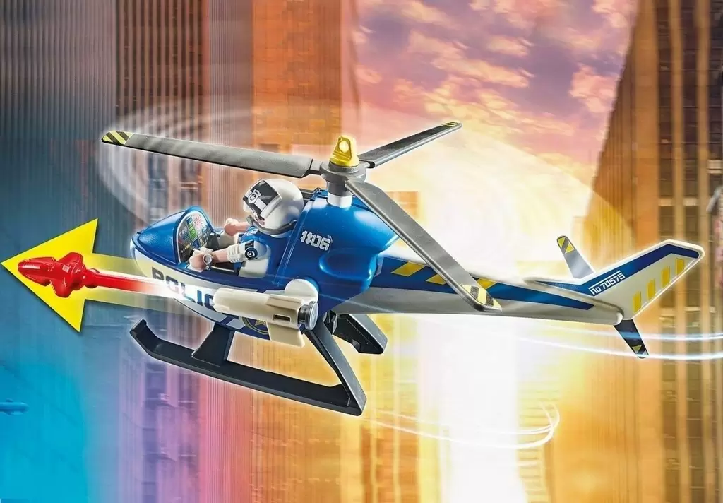 Игровой набор Playmobil Helicopter Pursuit with Runaway Van
