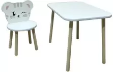 Детский столик со стулом Incanto Котёнок, белый