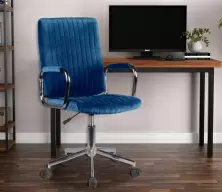 Офисное кресло Akord FD-24, синий/хром