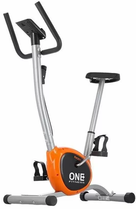 Велотренажер One Fitness RW3011, серебристый/оранжевый