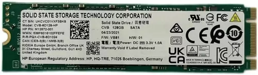 SSD накопитель Toshiba Kioxia CVB-8D128-HP M.2 SATA, 128GB