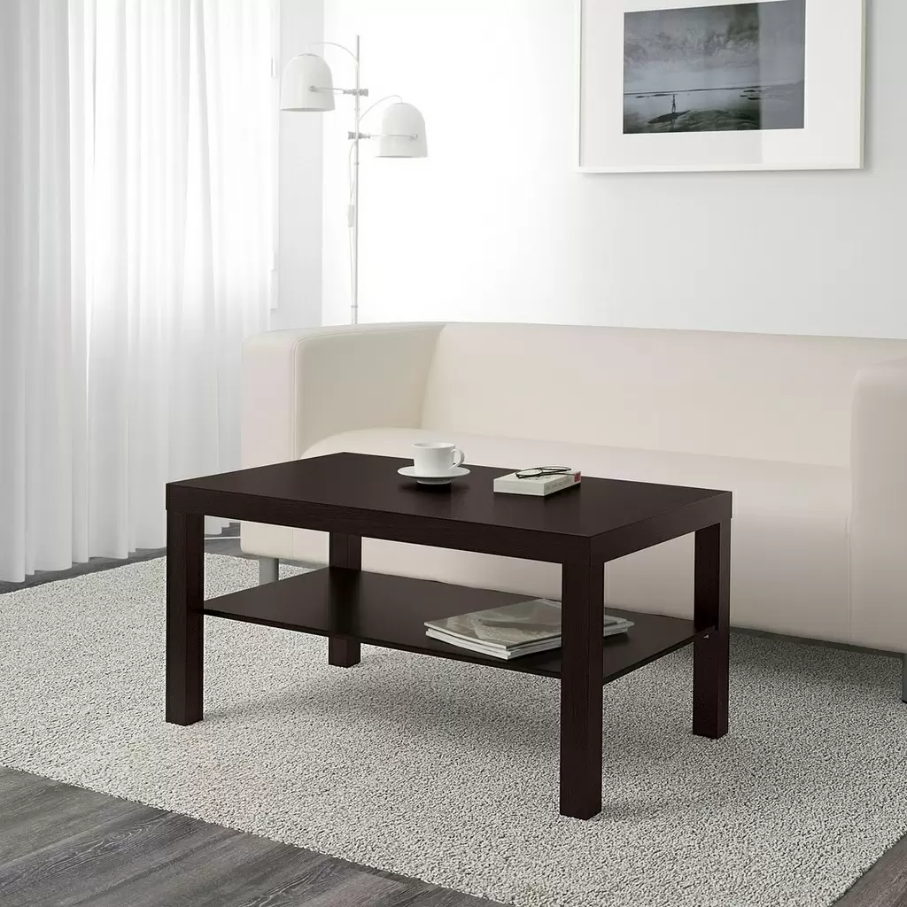 Журнальный столик IKEA Lack 90x55см, черно-коричневый