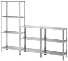 Стеллаж IKEA Hyllis 180x27x74-140см, нержавеющая сталь