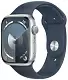 Умные часы Apple Watch Series 9 GPS 45mm Silver Aluminium Case with Storm Blue Sport Band S/M