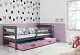 Детская кровать BMS Group Eryk 80x190см, графит/розовый